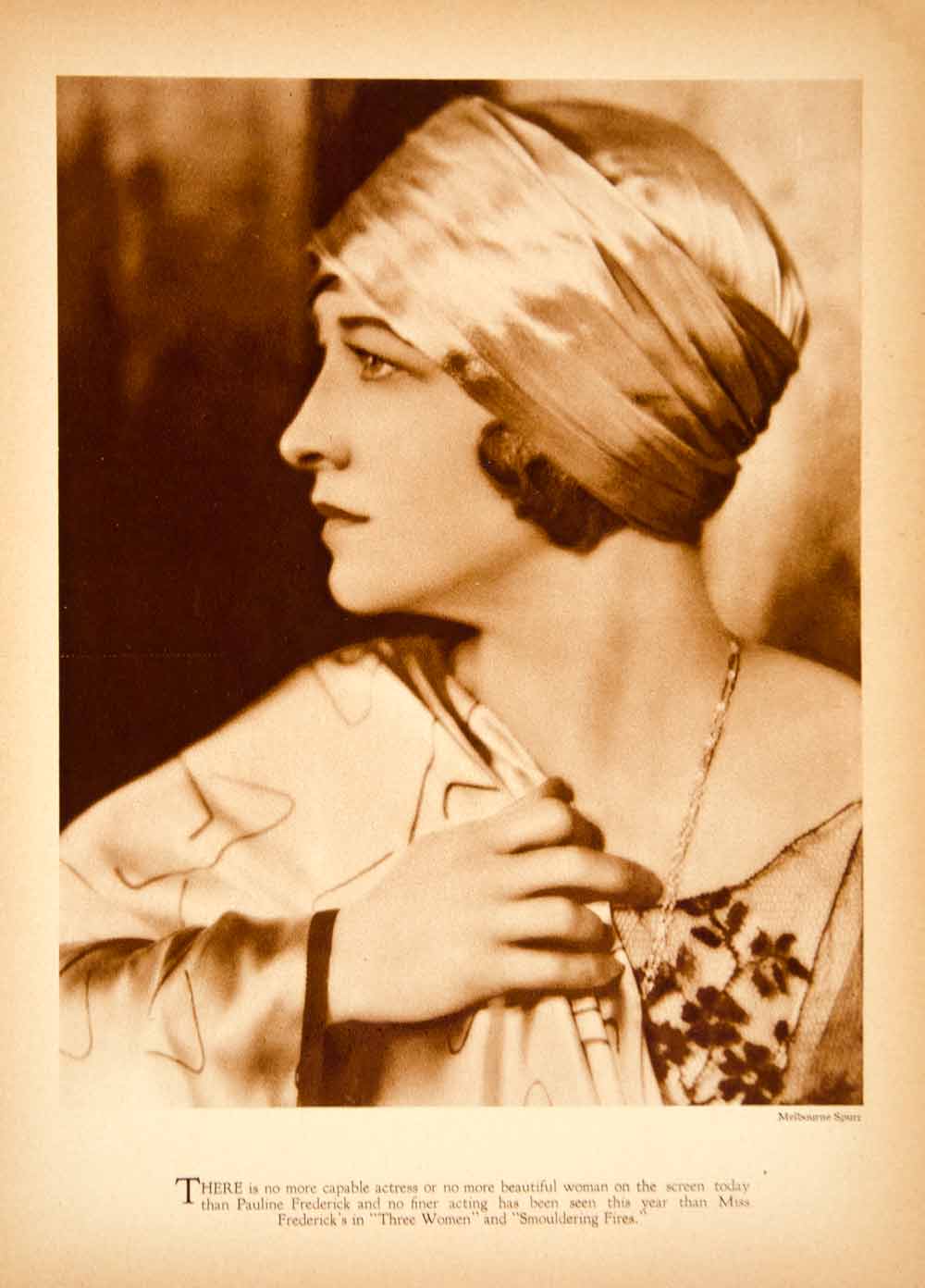 1925 Rotogravure Pauline Frederick Portrait Silent Film Actress Star Stage YPP3