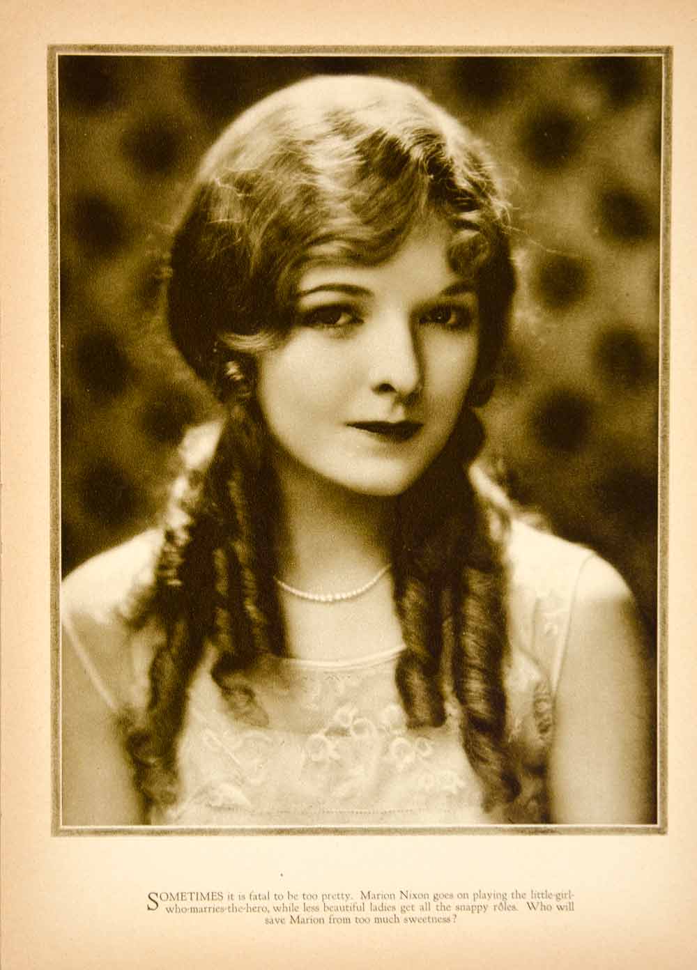 1927 Rotogravure Marian Nixon Maria Nissinen Silent Film Movie Actress YPP3