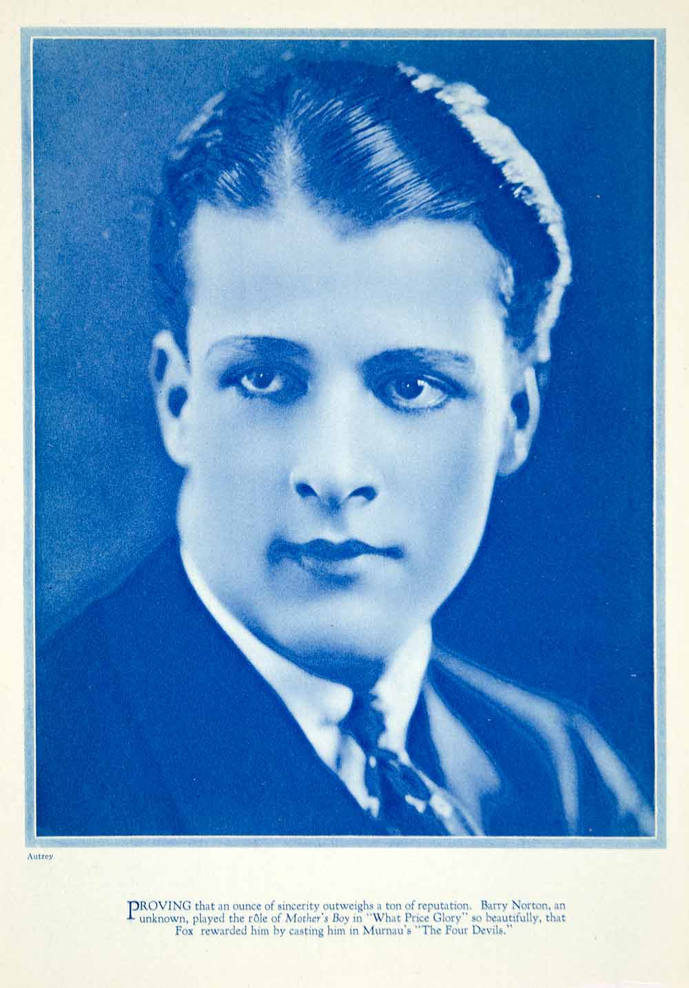 1928 Rotogravure Barry Norton Silent Film Movie Actor Star Hollywood YPP3