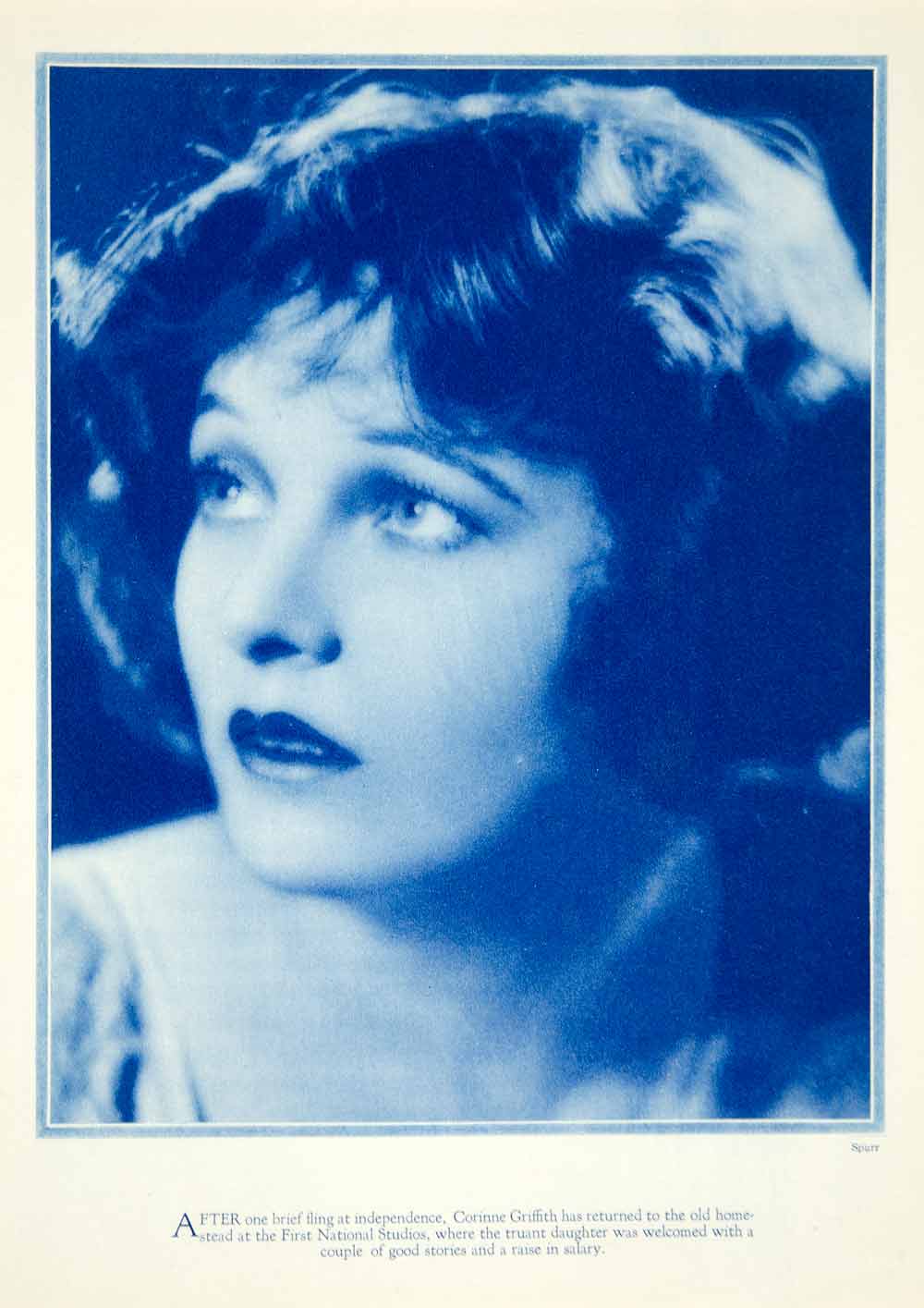 1928 Rotogravure Corinne Griffith Portrait Silent Film Actress Star YPP3