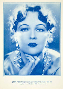 1928 Rotogravure Jacqueline Logan Silent Film Movie Actress Hollywood YPP3