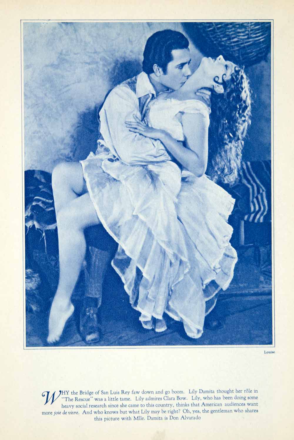 1929 Rotogravure Lily Damita Don Alvarado Silent Film Bridge San Luis Rey YPP3