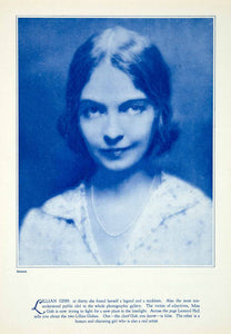1929 Rotogravure Lillian Gish Silent Film Actress Star Portrait Motion YPP3