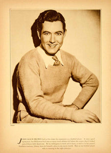1929 Rotogravure John Johnny Mack Brown Silent Film Movie Actor Hollywood YPP3
