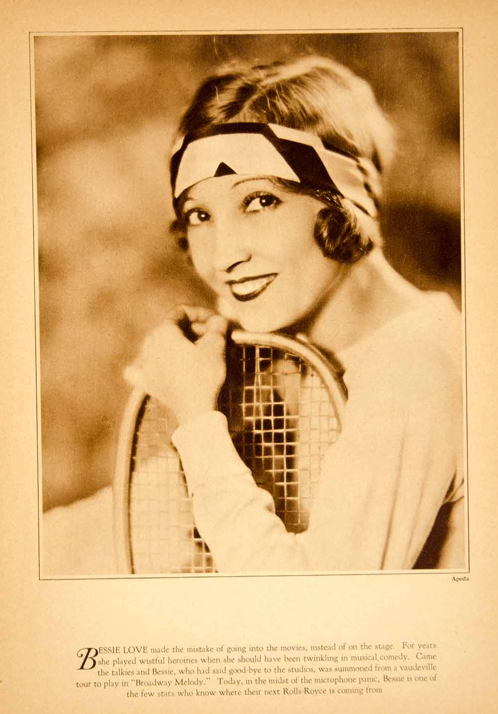 1929 Rotogravure Bessie Love Silent Film Movie Actress Hollywood Juanita YPP3