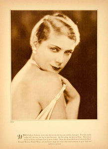 1929 Rotogravure Lilyan Tashman Silent Film Actress Movie Hollywood YPP3