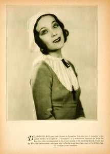 1929 Rotogravure Dolores Del Rio Mexico Movie Star Actress Hollywood Silent YPP3