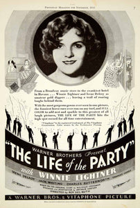 1930 Ad Movie Life of the Party Warner Bros. Talkie Roy Del Ruth Winnie YPP4