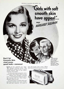 1936 Ad Vintage Lux Toilet Soap Margaret Sullavan Hollywood Movie Star YPP4