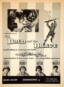 1956 Ad Movie Bold and the Brave Wendell Corey Mickey Rooney Don Taylor YPP4