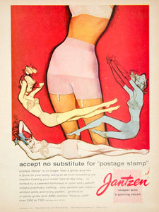 1956 Ad Vintage Jantzen "Postage Stamp" Girdle Panty-Girdle Bra Lingerie YPP4