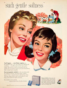 1957 Ad Vintage Kotex Napkins Pads Jon Whitcomb Feminine Hygiene Mother YPP4
