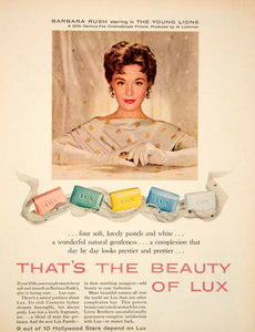 1958 Ad Vintage Lux Soap Barbara Rush Movie Actress Hollywood Star YPP4