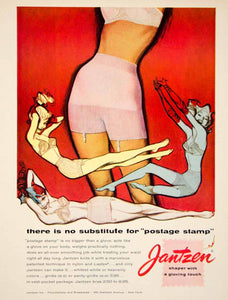 1958 Ad Vintage Jantzen "Postage Stamp" Girdle Nylon Lastex Foundation YPP4