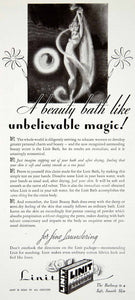 1936 Ad Vintage Linit Beauty Bath Skin Care Bathing Starch Nude Woman YPP4