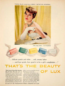 1958 Ad Lux Toilet Soap Taina Elg Movie Actress Finnish Film Beauty Skin YPP5