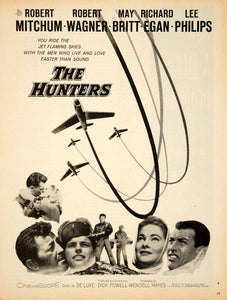 1958 Ad Movie Hunters Korean War Film Fighter Pilot Robert Mitchum Robert YPP5