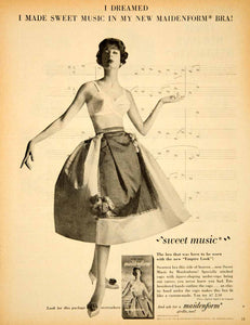 1958 Ad Vintage Maidenform Bra Sweet Music I Dreamed Dream Underwear YPP5
