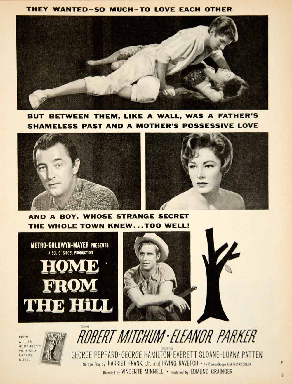 1960 Ad Movie Home from the Hill Robert Mitchum Eleanor Parker Vincente YPP5