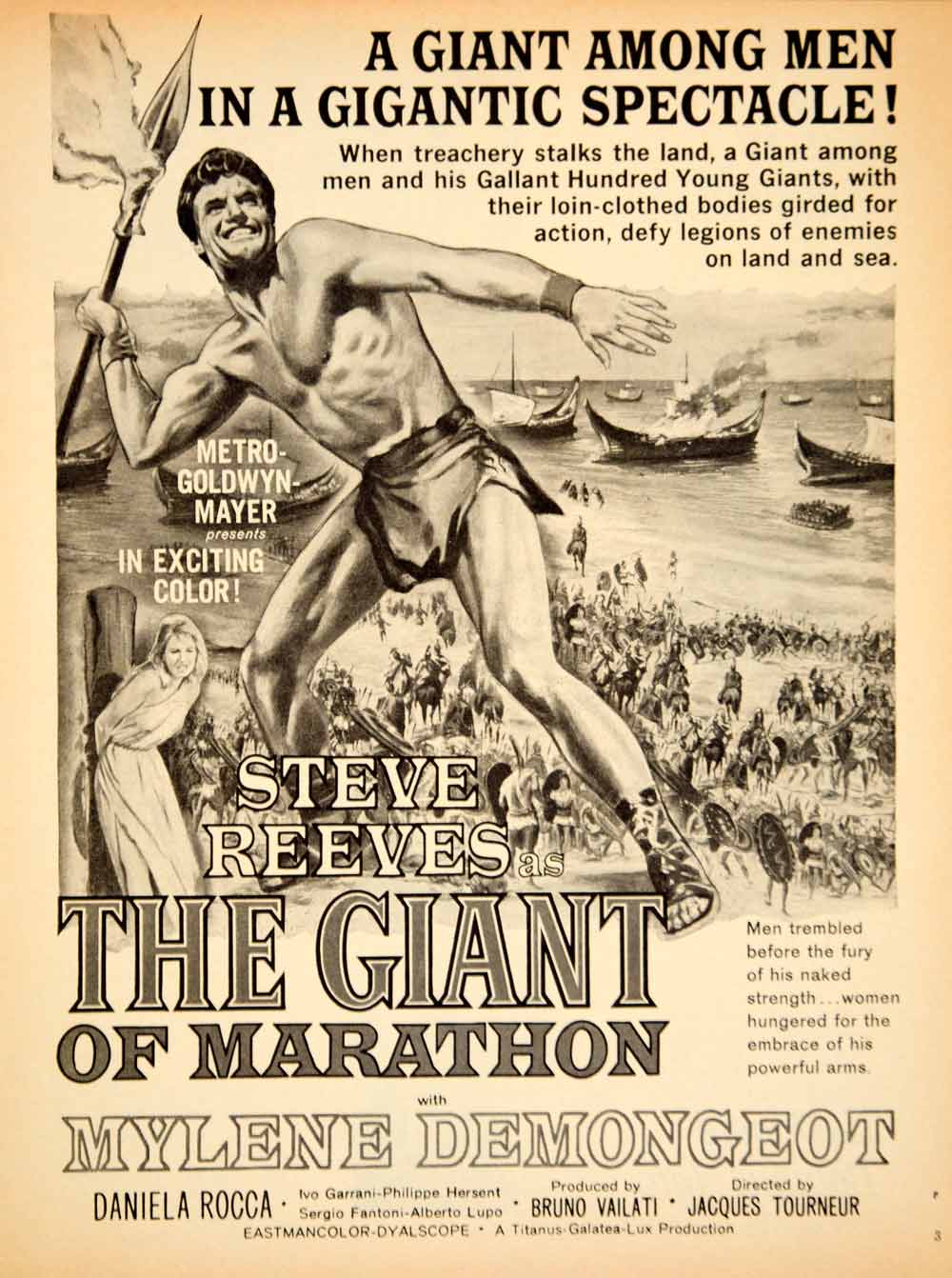 1960 Ad Movie Giant of Marathon 1959 War Italian Film Persia Greece Steve YPP5