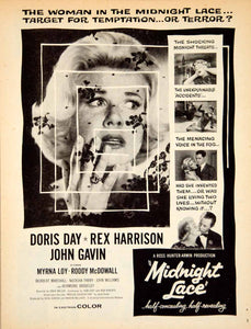 1960 Ad Movie Midnight Lace Doris Day Rex Harrison Mystery Thriller YPP5