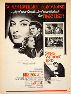 1960 Ad Movie Song Without End Franz Liszt Film Dirk Bogarde Capucine YPP5