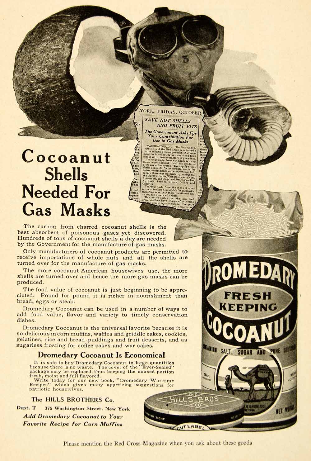 1918 Ad Dromedary Cocoanut Hills Brothers 375 Washington Street New York YRC1