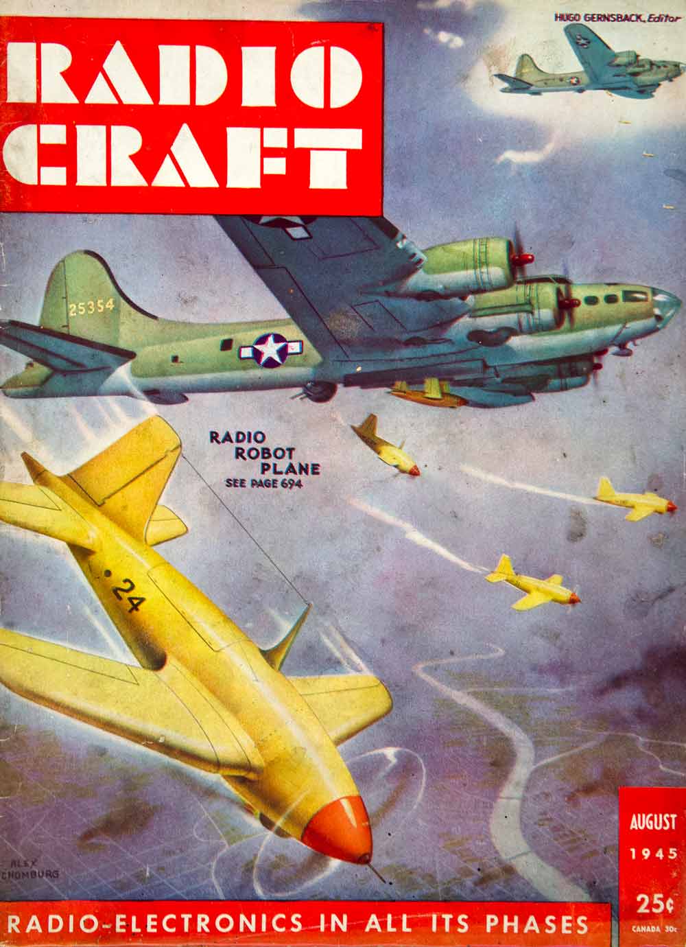 1945 Cover Radio Craft Popular Electronics Airplane Battle World War II YRC2