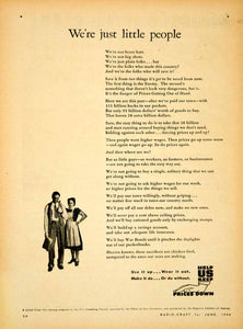 1944 Ad World War II Effort Advertising Council Money Spending Little YRC2