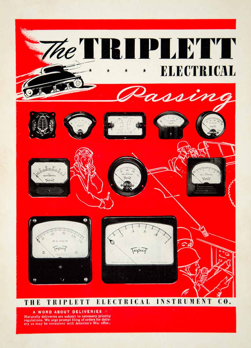 1943 Ad Triplett Combat Line Electrical Measuring Instruments World Wa