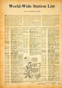 1945 Article Worldwide Station Channel Elmer Fuller Cartoon Woman World War YRC2