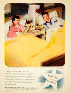 1946 Ad North Star Regal Blanket Woolen Mill Minneapolis Twin Bed Married YRM1