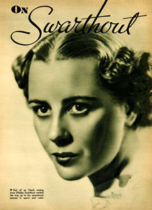 1934 Rotogravure Gladys Swarthout Mezzo Soprano Opera Singer Radio Film YRM1