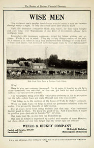 1915 Ad Wells & Dickey Farm Agriculture Loan Finance Banking Dairy Cow ND YRR1