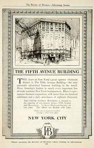 1917 Ad Fifth Avenue Building Broadway Madison Square NY City Architecture YRR1