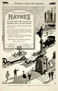 1917 Ad Haynes Automobile Light Six Twelve Car Brass Era Classic Collector YRR1