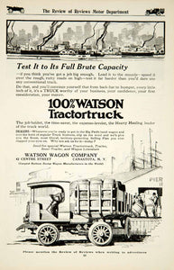 1917 Ad Watson Wagon Tractor Truck Brass Era Automobile Classic Collector YRR1