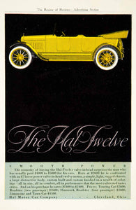 1917 Ad Hal Motor Car Twelve Shamrock Roadster Automobile Brass Era Classic YRR1