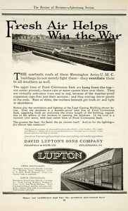 1917 Ad David Lupton Son Pond Continuous Sash Roofing Construction Building YRR1