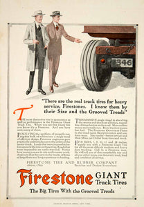 1917 Ad Firestone Giant Rubber Truck Tires Automobile Parts Transportation YRR1