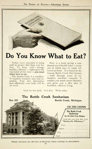 1917 Ad Battle Creek MI Sanitarium Hospital Diet Health Medical Quackery YRR1