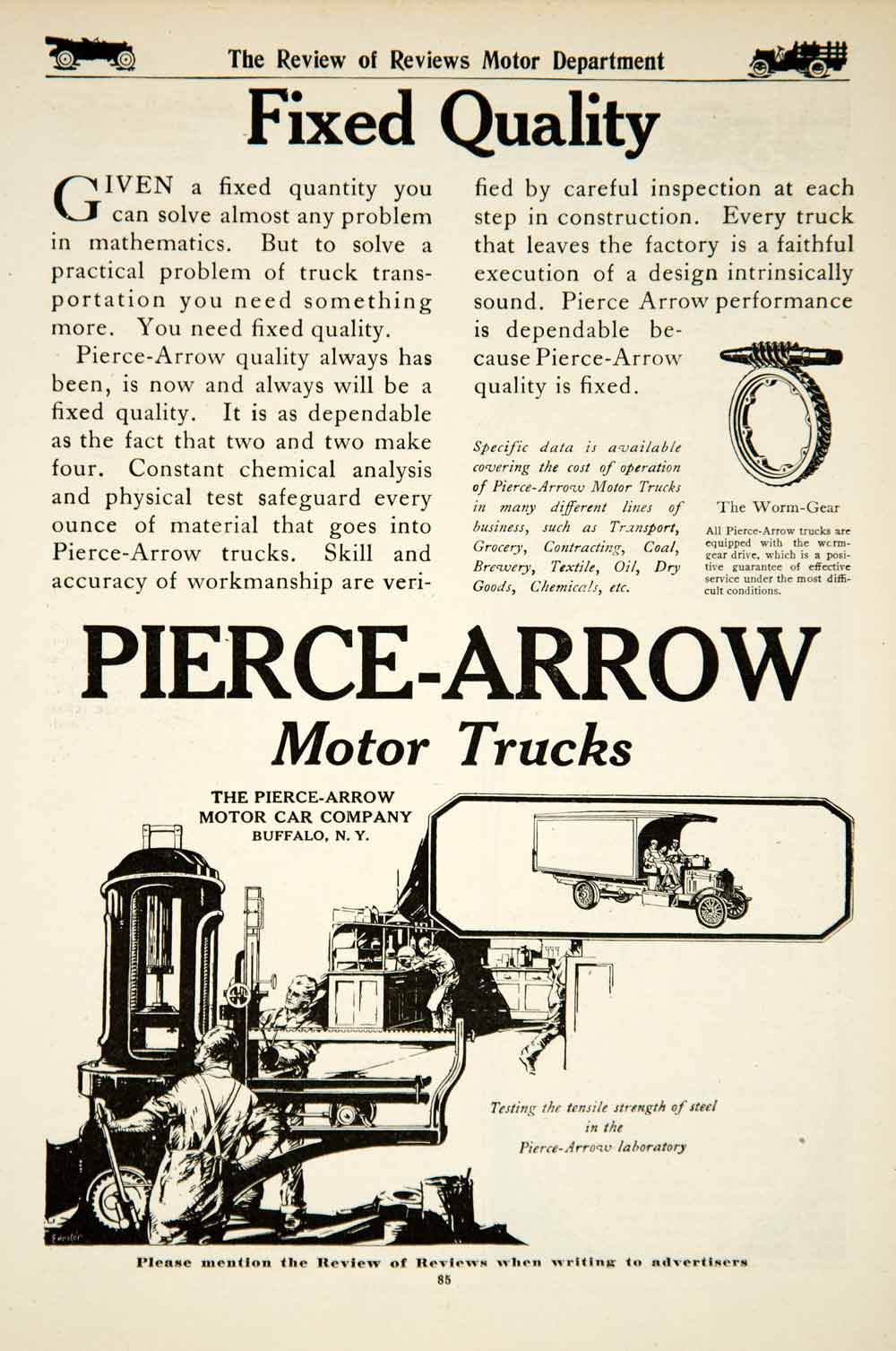 1917 Ad Pierce-Arrow Motor Car Trucks Automobile Brass Era Transportation YRR1