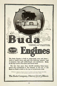 1919 Ad Buda Truck Farm Tractor Engine Motor Transportation Agriculture YRR1