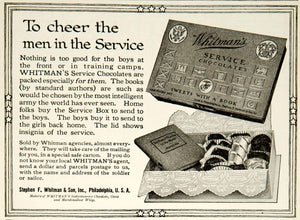 1917 Ad Stephen F Whitman's Military Service Chocolate Candy Food WW1 Army YRR1