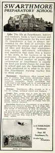 1917 Ad AH Tomlinson Swarthmore Boys Preparatory School PA Education WW1 YRR1