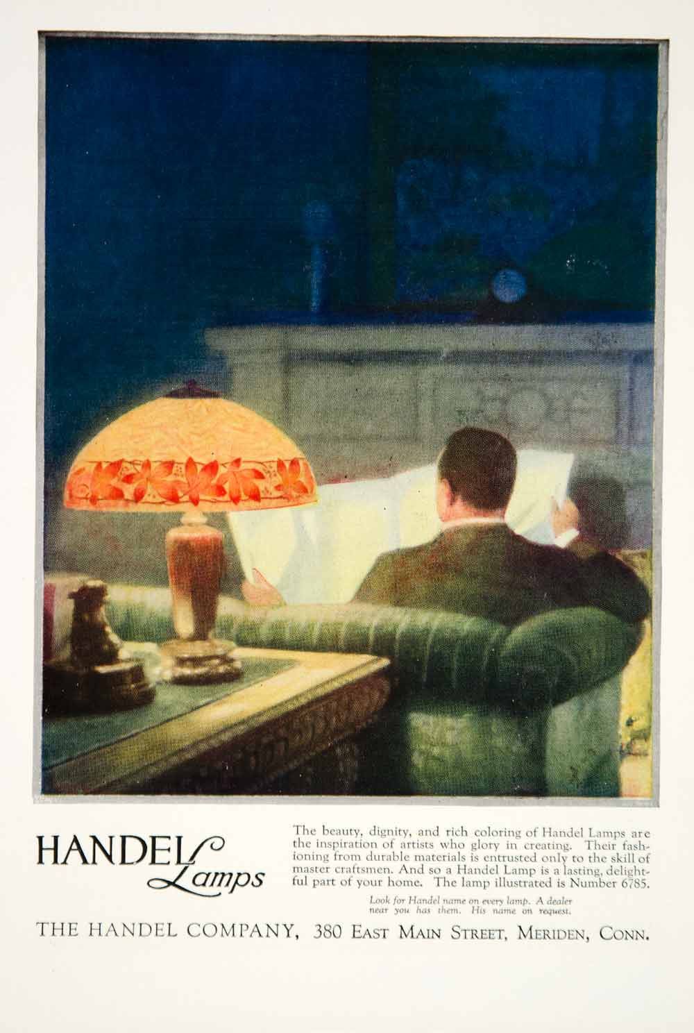 1920 Ad Handel Lamps Home Decor Vintage Sofa Couch Light Fixture Household YRR2