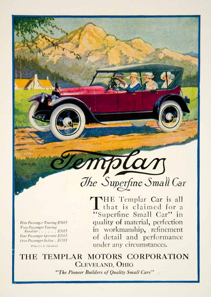 1920 Ad Templar Motors Corporation Small Vehicle Automobile Vintage Ro ...