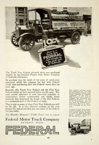 1920 Ad Federal Motor Truck Company Industrial Vehicle Detroit Vintage YRR2