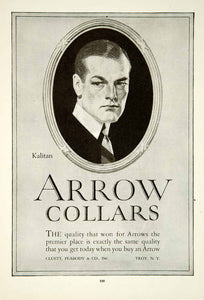 1920 Ad J. C. Leyendecker Man Arrow Collars Kalitan Cluett Peabody Clothing YRR2