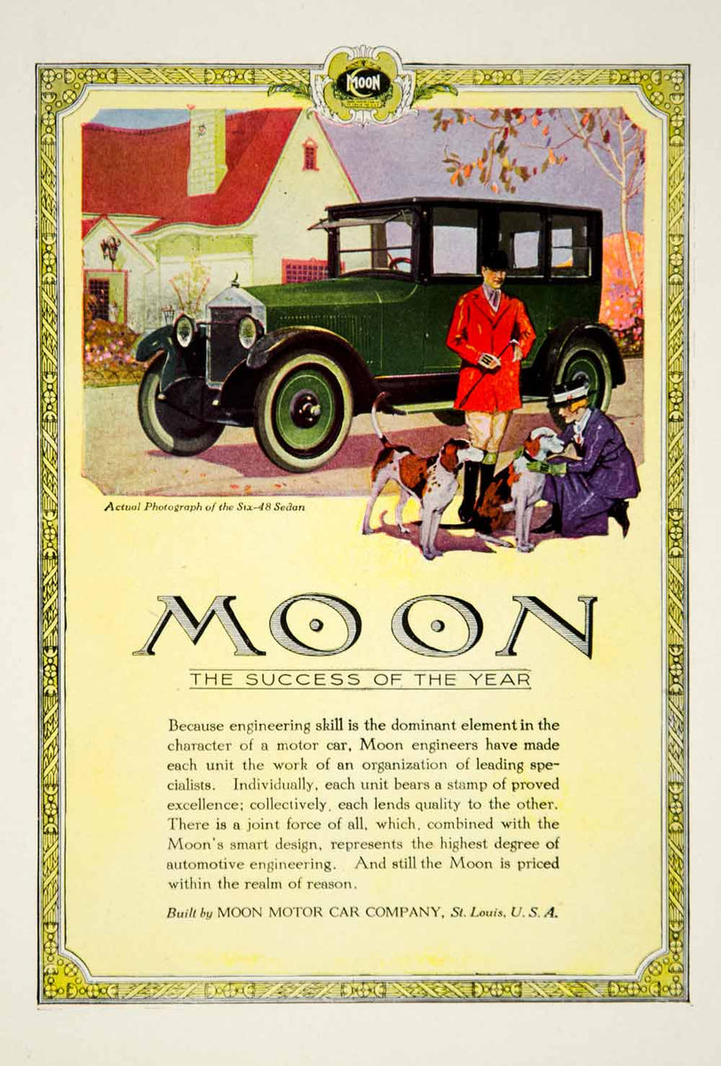1920 Ad Moon Automobile Motor Car Company Automobile Vintage Sedan Dog ...